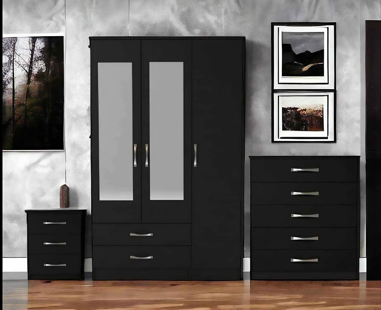 Premium Three Door Wardrobe Set – UkFurnitureMart