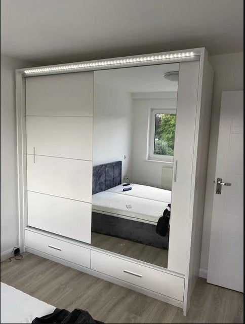 205 cm Florence Modern  Full Mirror sliding door wardrobe
