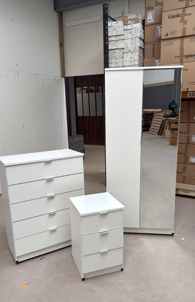 Two Door Full Mirror Wardrobe – Complete Bedroom Set