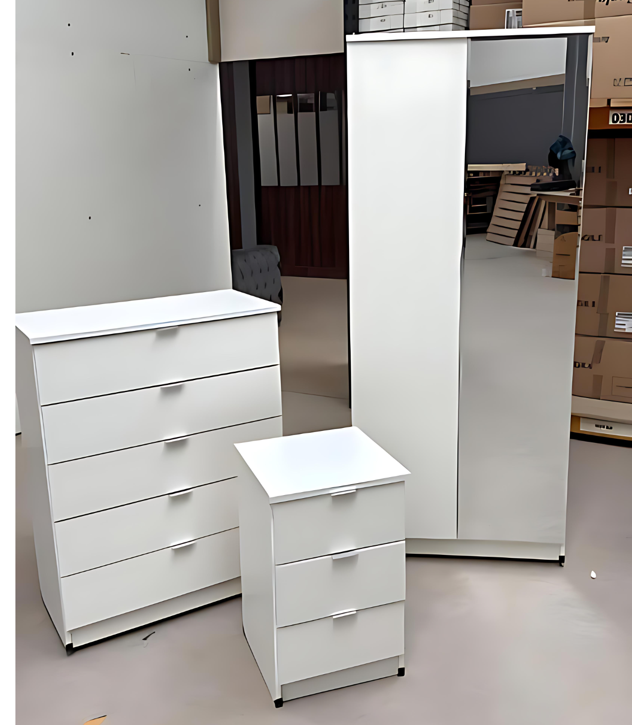 Two Door Full Mirror Wardrobe – Complete Bedroom Set
