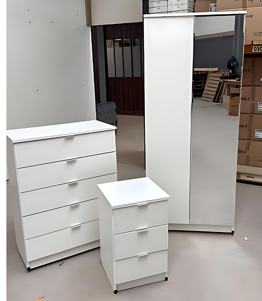 Two Door Full Mirror Wardrobe – Complete Bedroom Set