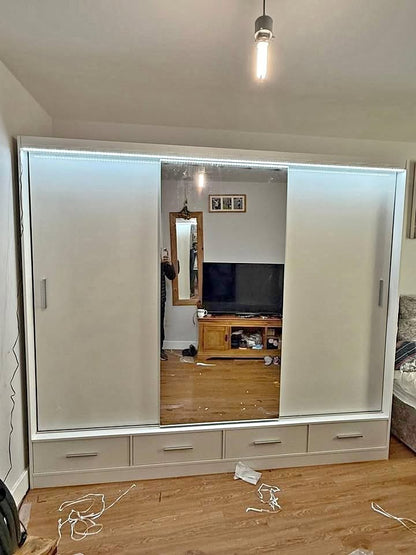 FLORENCE 256CM GLOSSY WARDROBE