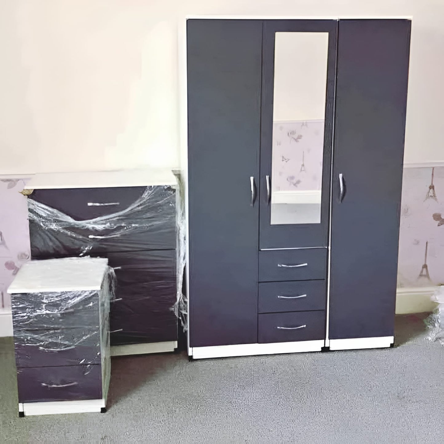 Premium Three Door Wardrobe Set – UkFurnitureMart