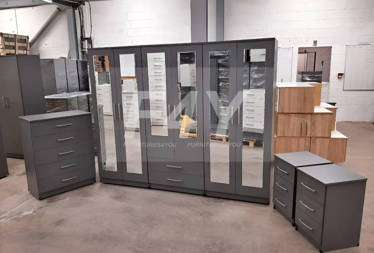 Premium Six Door Wardrobe Set – UkFurnitureMart