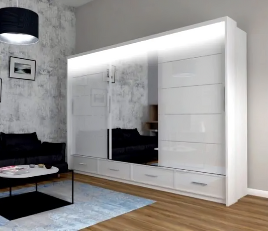FLORENCE 256CM GLOSSY WARDROBE