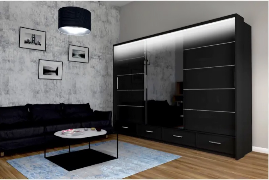 FLORENCE 256CM GLOSSY WARDROBE