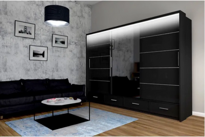 FLORENCE 256CM GLOSSY WARDROBE